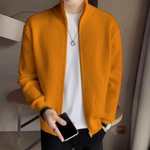 Men's Rib jacket Navy Blue Colour (Full Zipper)