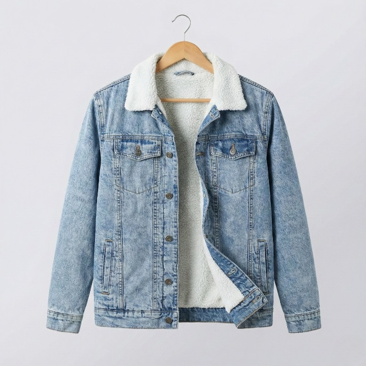 Premium Denim Sherpa Lined Jacket