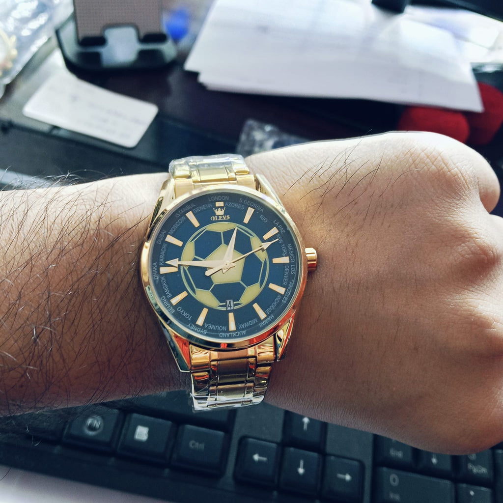 OLEVS 9949 Football Dial Men Business Sport Waterproof Quartz Watch