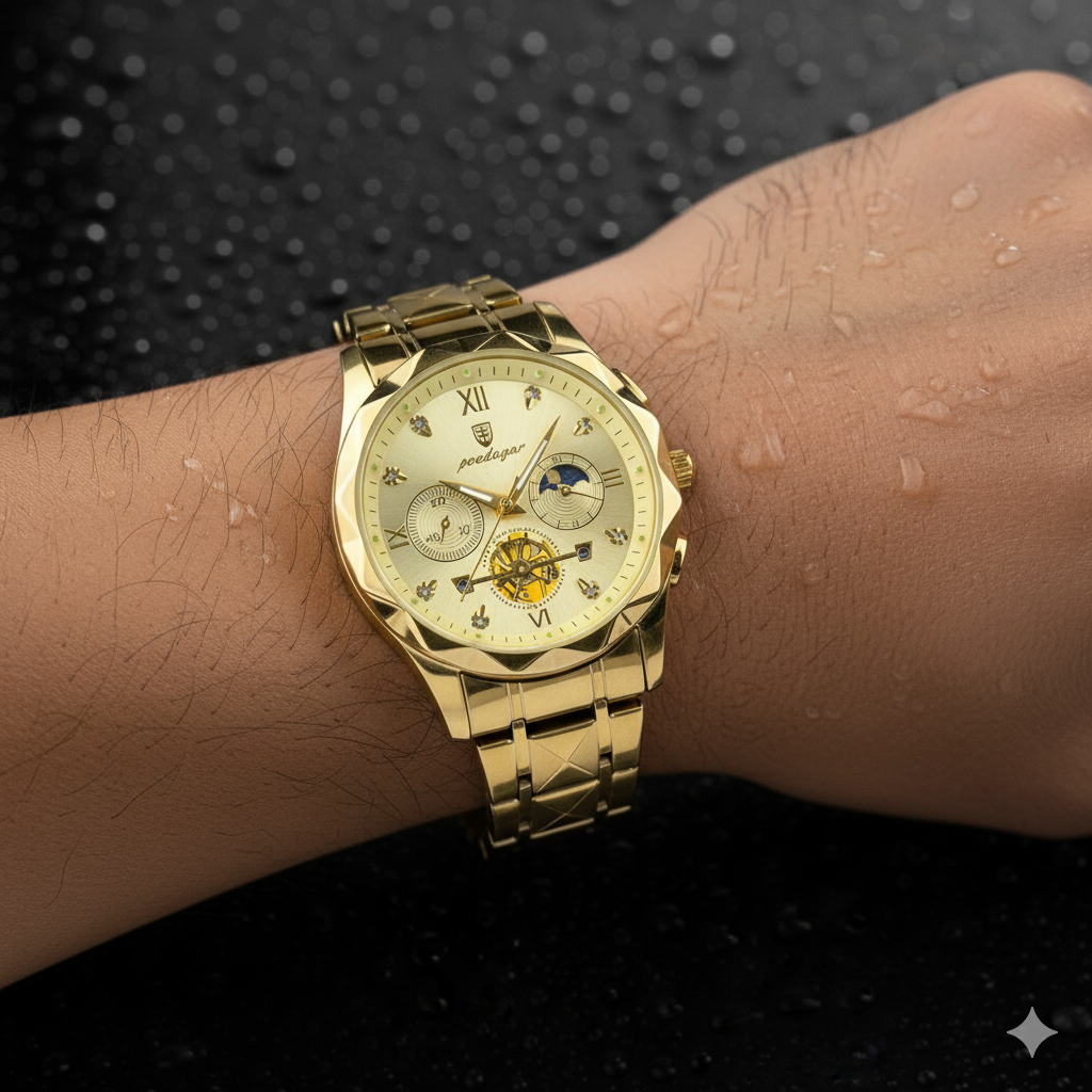 POEDAGAR 996 Luxury Man Luminous Chronograph Watch for Men Stainless Steel Men's Quartz Watches