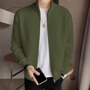 Men's Rib jacket Navy Blue Colour (Full Zipper)