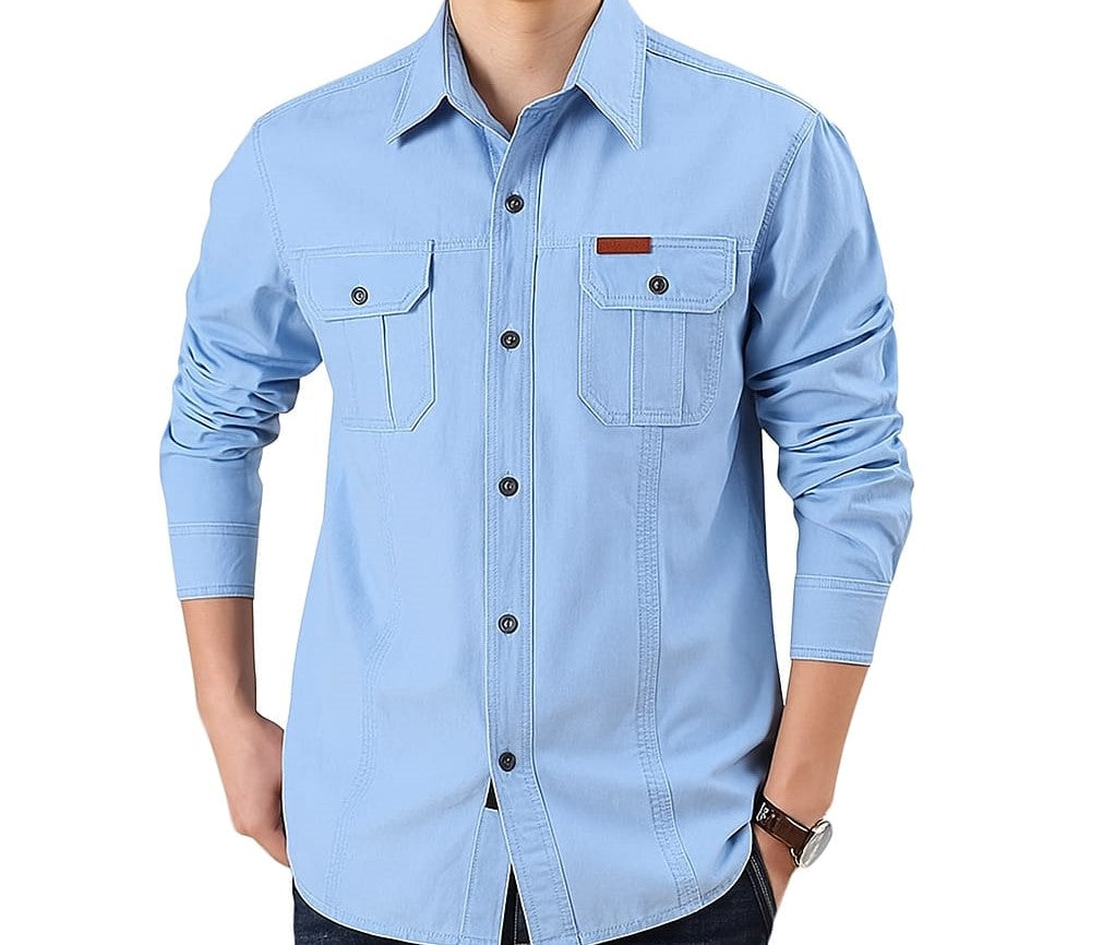 Full sleeves double pocket panel Shirt