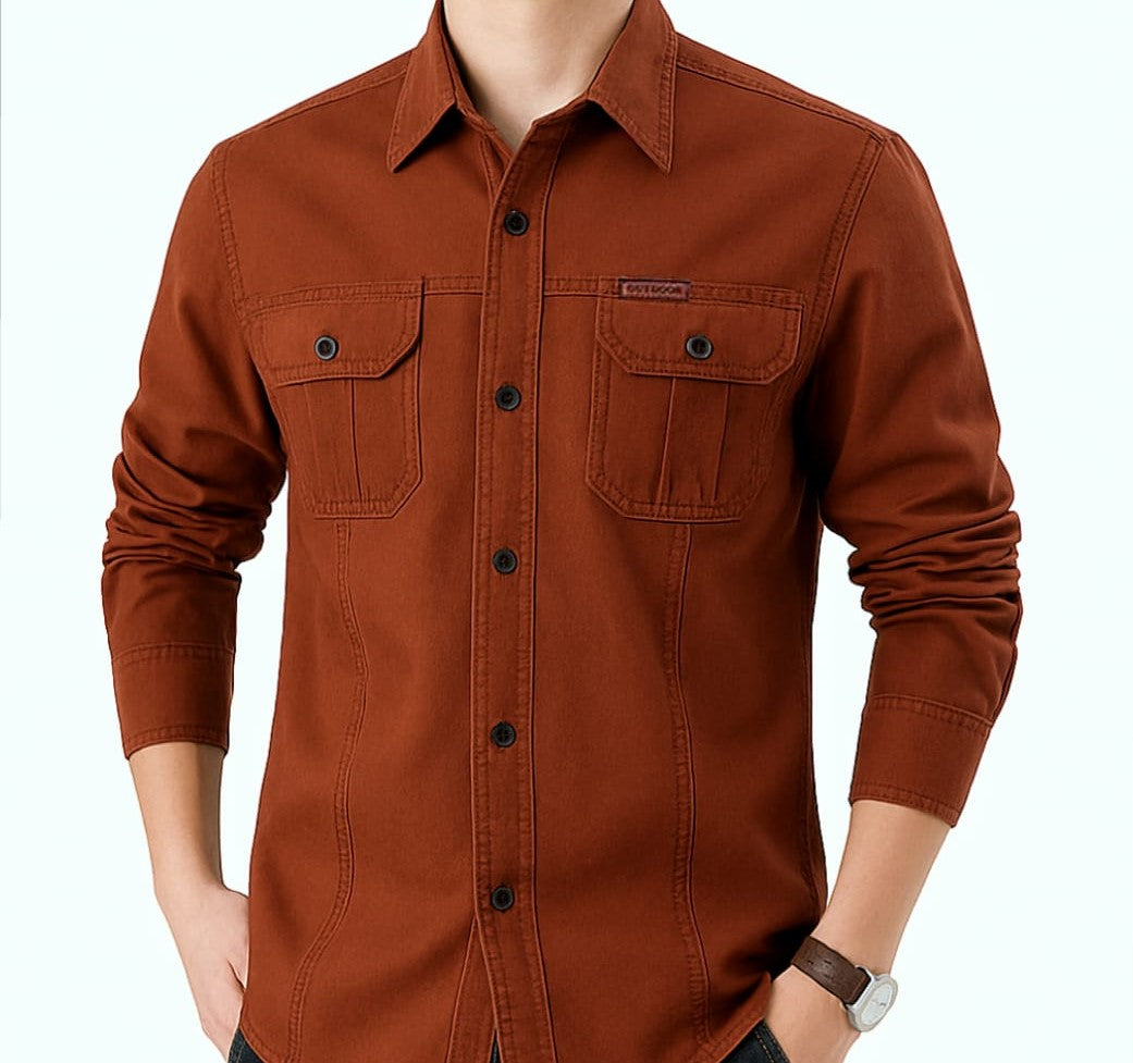 Full sleeves double pocket panel Shirt