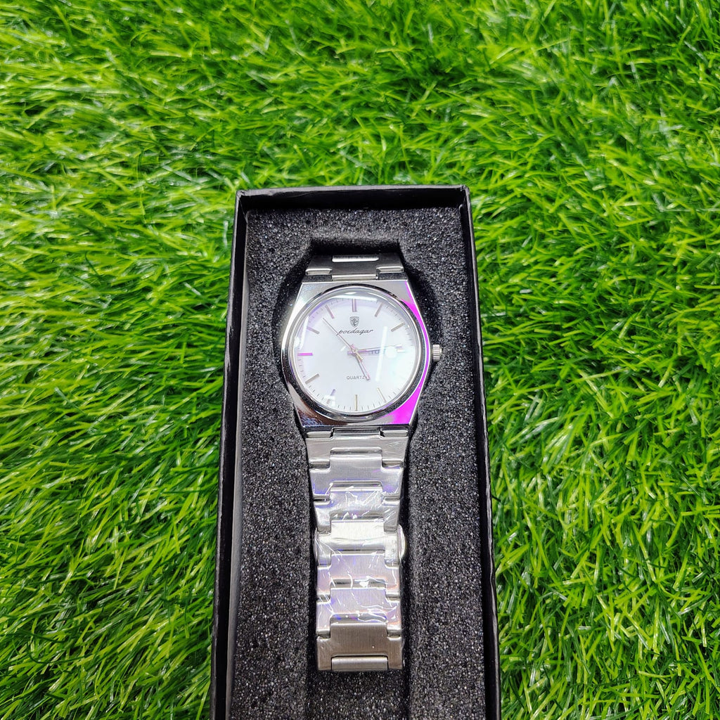 POEDAGAR 930 Men's New Luxury Luminous Date Week Stainless Steel Quartz Watch For Men