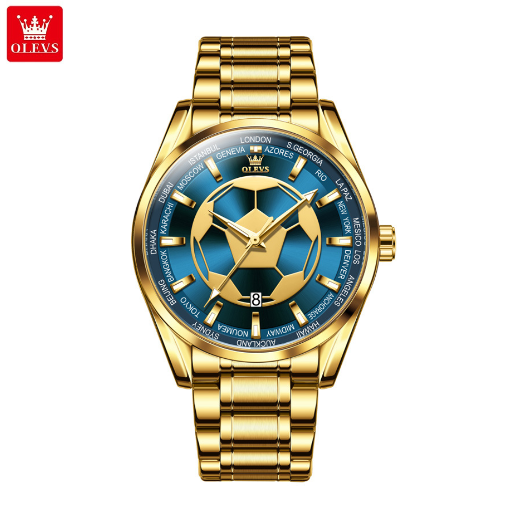 OLEVS 9949 Football Dial Men Business Sport Waterproof Quartz Watch