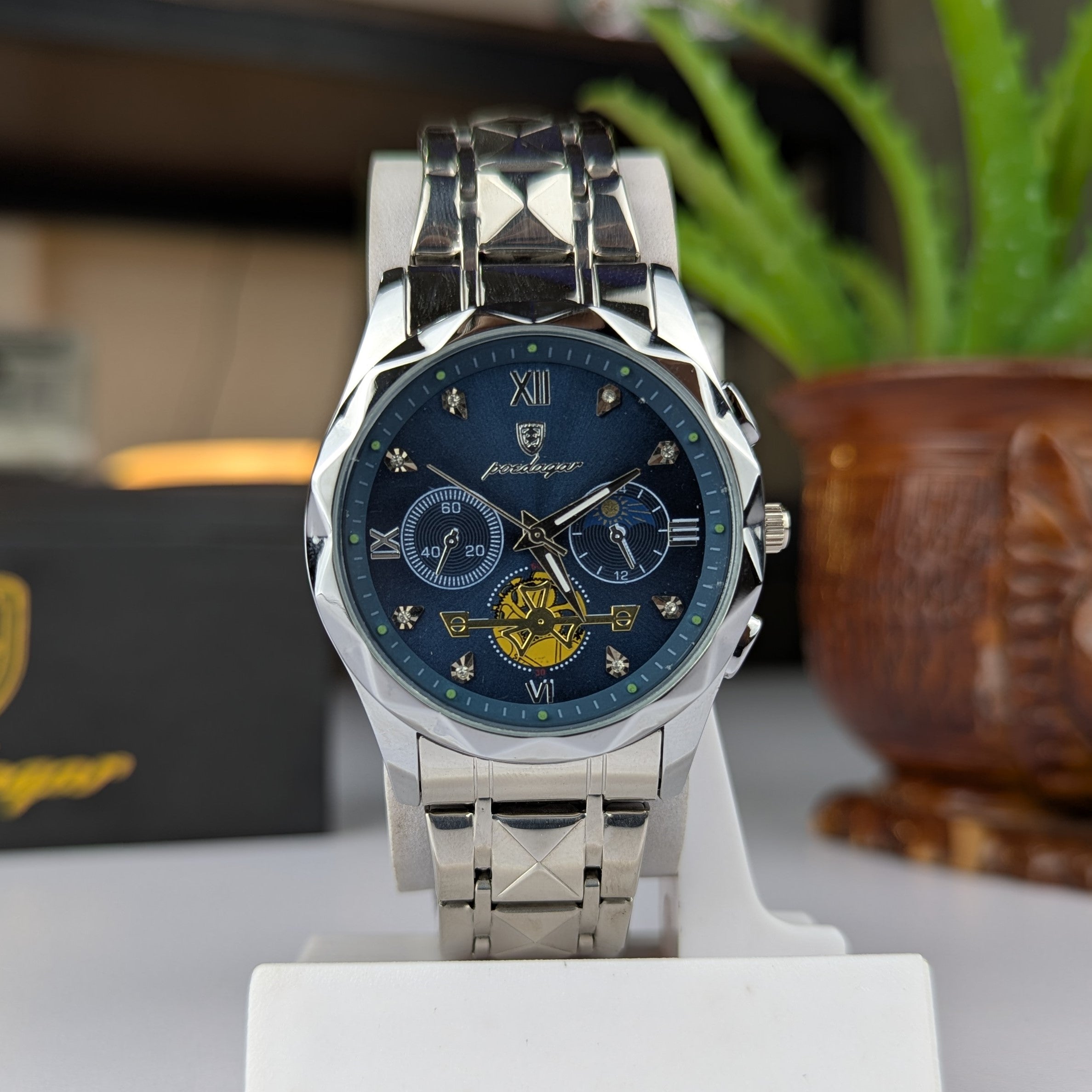 POEDAGAR 996 Luxury Man Luminous Chronograph Watch for Men Stainless Steel Men's Quartz Watches