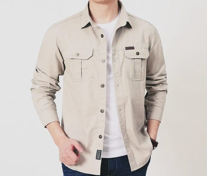 Full sleeves double pocket panel Shirt