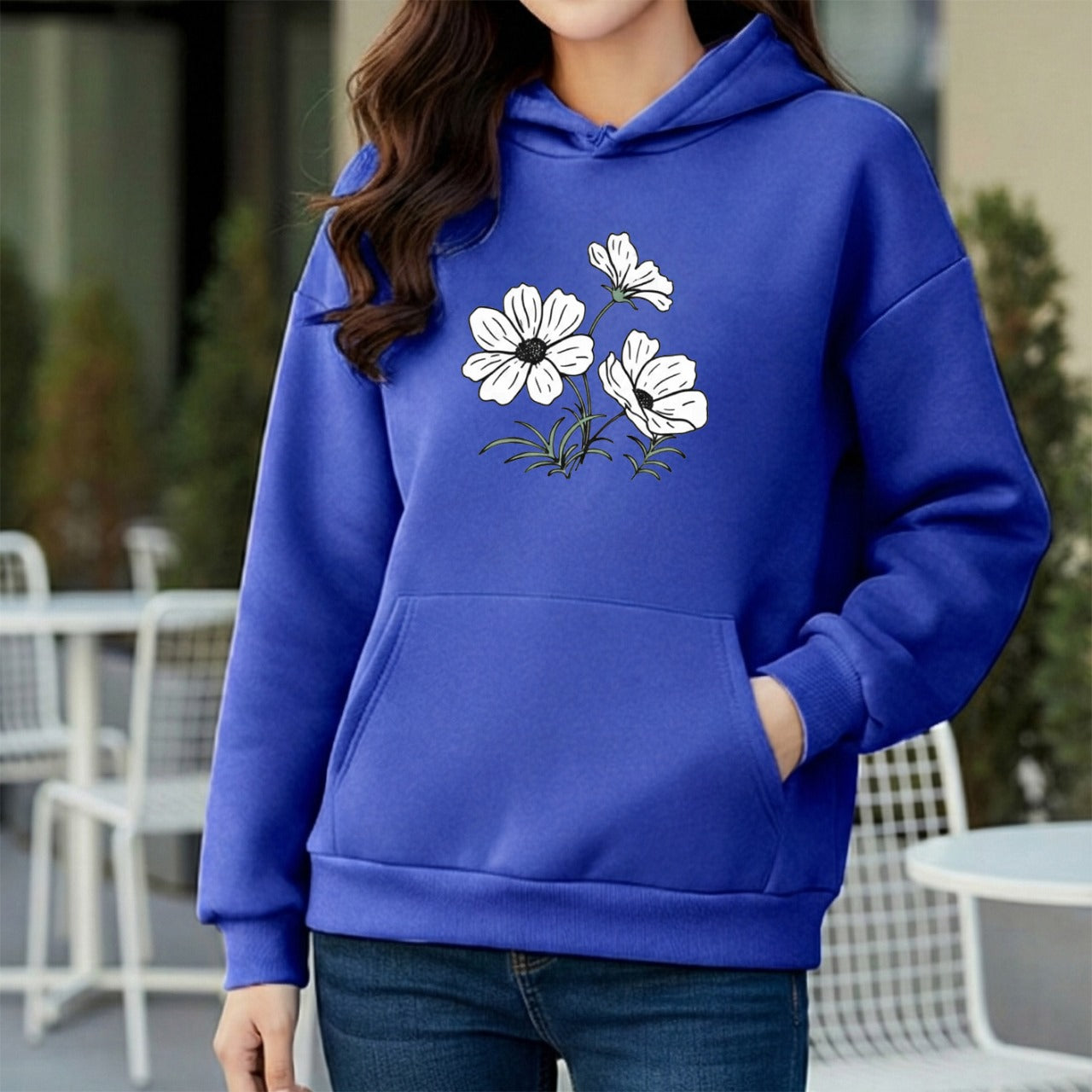Premium Comfortable Printed Ladies Winter Hoodie