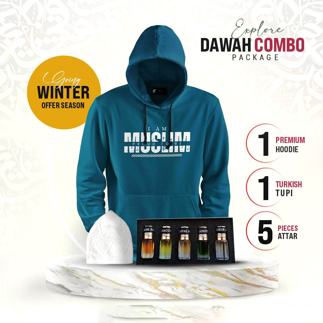 ১টি প্রিমিয়াম হুডি, ৫টি প্রিমিয়াম আতর এবং ১টি টুপি (কম্বো প্যাক)