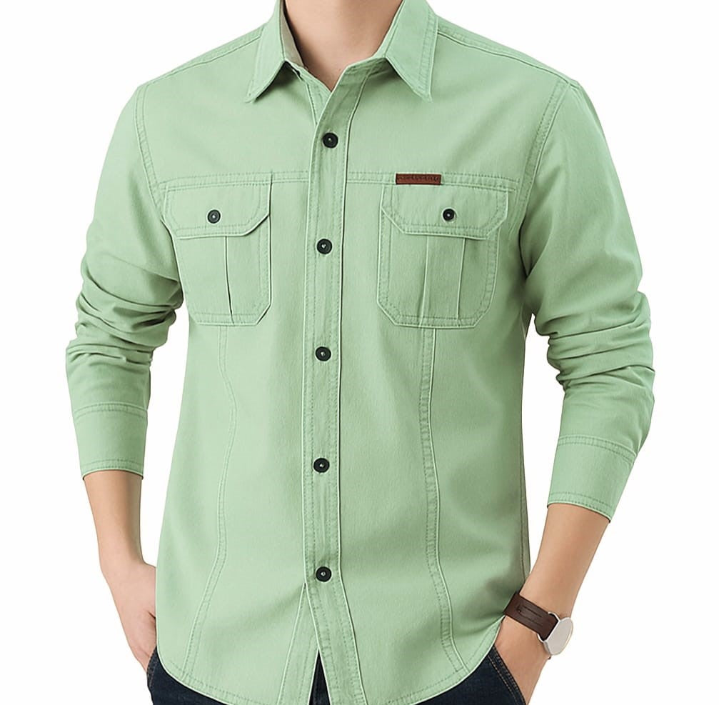 Full sleeves double pocket panel Shirt